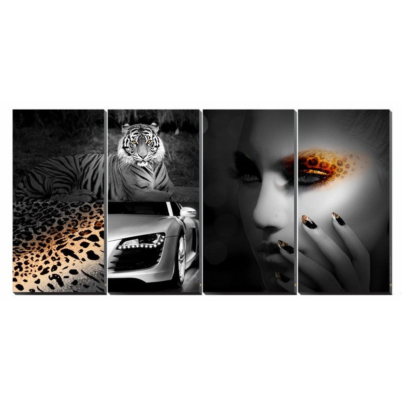 4 pcs Animal Attractoini Ensemble Canvas Mural